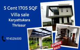 5 Cent 1705 SQF 3 BHK Premium House  For Sale Karyattukara,,Thrissur